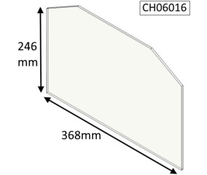 CH06016 -  HUNTER Supplied - Parkray [CONSORT 5 INSET/ CONSORT 5 SLIMLINE / CONSORT 7] Stove Glass [Shaped Panel] ONE Door Model - Heat Resistant Ceramic Stove Door Glass